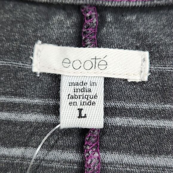 🔹️NWT Urban Outfitters Ecote Gray Striped Long Sleeve Top Large - Picture 8 of 9